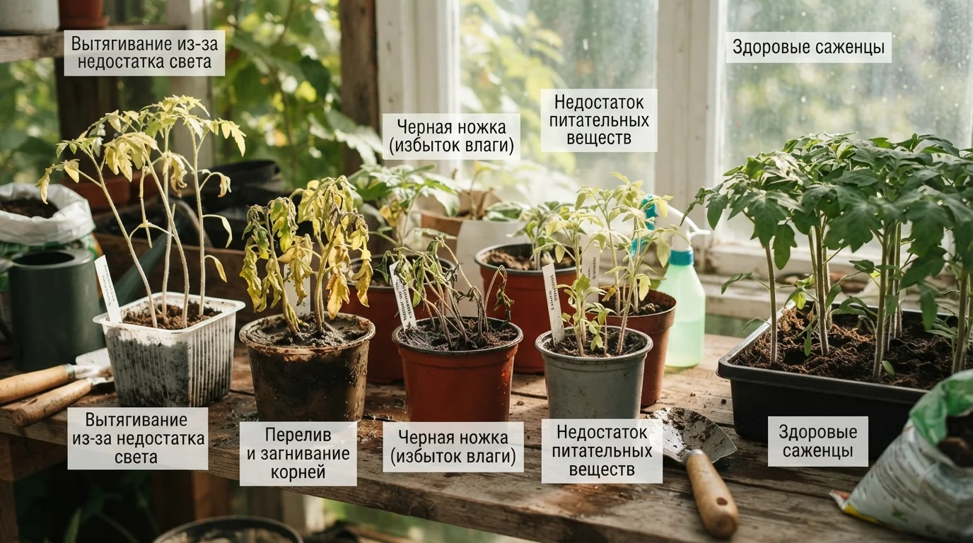 Частые ошибки при выращивании рассады помидоров